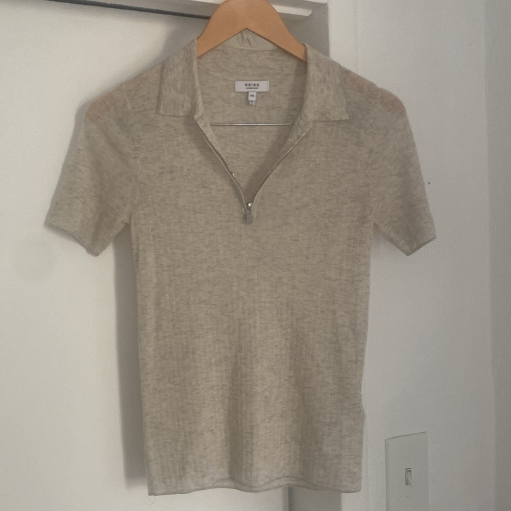 REISS Kelly Zip Wool & Cashmere-blend Sweater Top In Nocolor - Picture 4 of 9